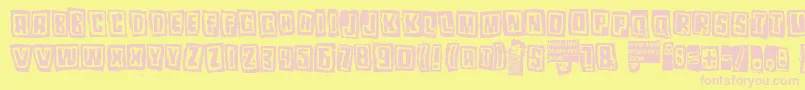 Шрифт Pozotwo – розовые шрифты на жёлтом фоне