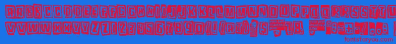 Pozotwo Font – Red Fonts on Blue Background