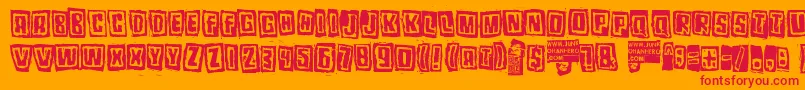 Pozotwo Font – Red Fonts on Orange Background