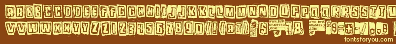 Pozotwo-fontti – keltaiset fontit ruskealla taustalla