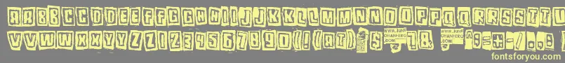 Pozotwo-Schriftart – Gelbe Schriften auf grauem Hintergrund