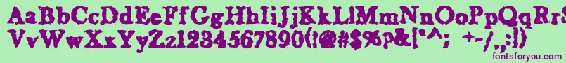 Wetnapkin Font – Purple Fonts on Green Background