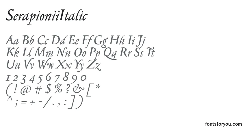SerapioniiItalic Font – alphabet, numbers, special characters