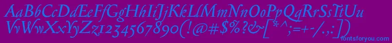 SerapioniiItalic Font – Blue Fonts on Purple Background