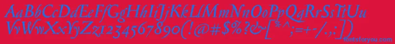 SerapioniiItalic Font – Blue Fonts on Red Background