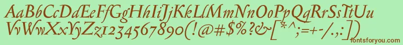 SerapioniiItalic Font – Brown Fonts on Green Background