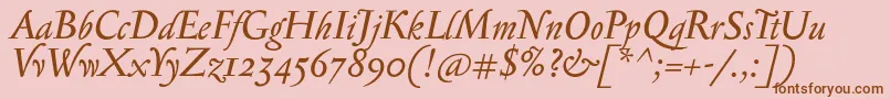 SerapioniiItalic Font – Brown Fonts on Pink Background