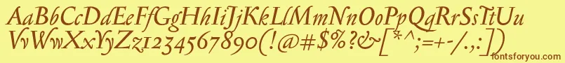 SerapioniiItalic Font – Brown Fonts on Yellow Background