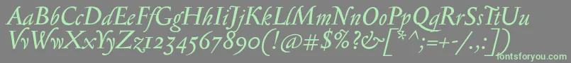 fuente SerapioniiItalic – Fuentes Verdes Sobre Fondo Gris