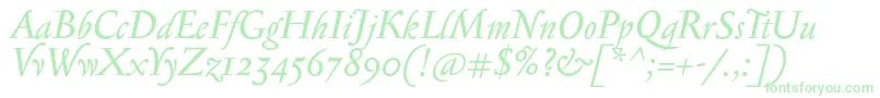 SerapioniiItalic Font – Green Fonts on White Background