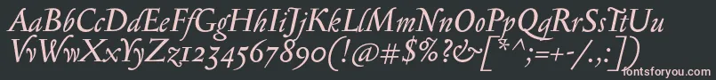 SerapioniiItalic Font – Pink Fonts on Black Background