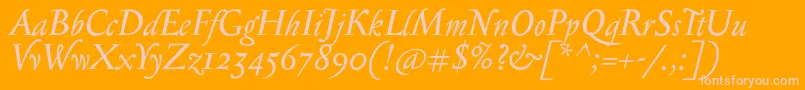 SerapioniiItalic Font – Pink Fonts on Orange Background