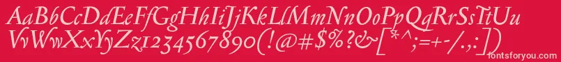 SerapioniiItalic Font – Pink Fonts on Red Background