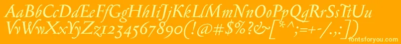 More about SerapioniiItalic Font SerapioniiItalic Font – Yellow Fonts on Orange Background