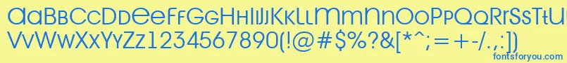 AAvantetitlercpslcLight Font – Blue Fonts on Yellow Background