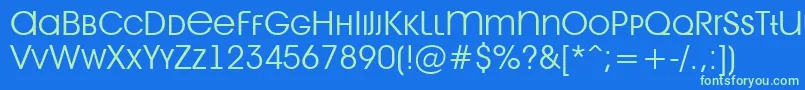 AAvantetitlercpslcLight Font – Green Fonts on Blue Background