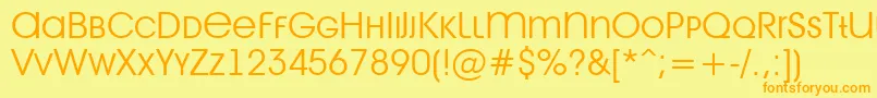 AAvantetitlercpslcLight Font – Orange Fonts on Yellow Background