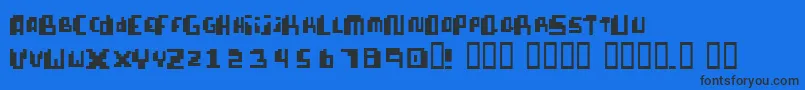 PixellifeSmallCap Font – Black Fonts on Blue Background