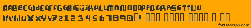 PixellifeSmallCap Font – Black Fonts on Orange Background