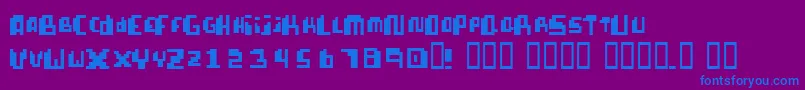 PixellifeSmallCap Font – Blue Fonts on Purple Background