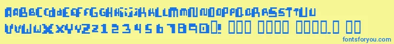 PixellifeSmallCap Font – Blue Fonts on Yellow Background