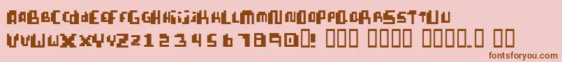 PixellifeSmallCap Font – Brown Fonts on Pink Background