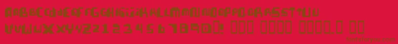 PixellifeSmallCap Font – Brown Fonts on Red Background