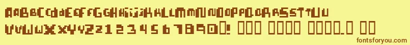 PixellifeSmallCap Font – Brown Fonts on Yellow Background