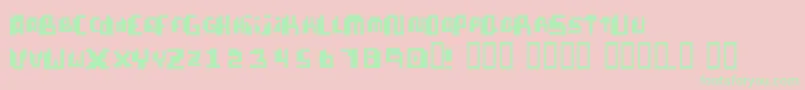 PixellifeSmallCap Font – Green Fonts on Pink Background