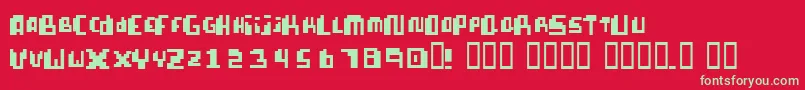 PixellifeSmallCap Font – Green Fonts on Red Background