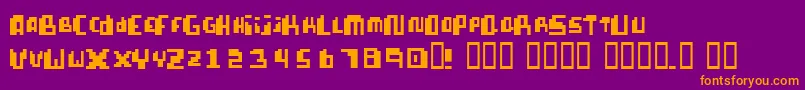 PixellifeSmallCap Font – Orange Fonts on Purple Background