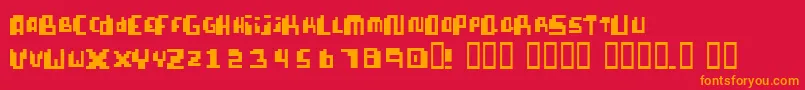 PixellifeSmallCap Font – Orange Fonts on Red Background