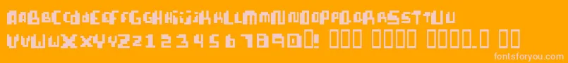 PixellifeSmallCap Font – Pink Fonts on Orange Background
