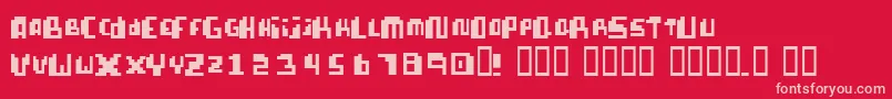 PixellifeSmallCap Font – Pink Fonts on Red Background
