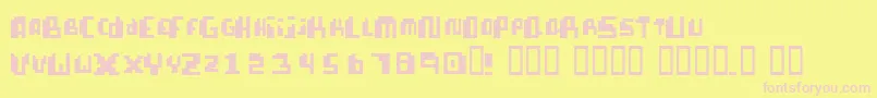 PixellifeSmallCap Font – Pink Fonts on Yellow Background