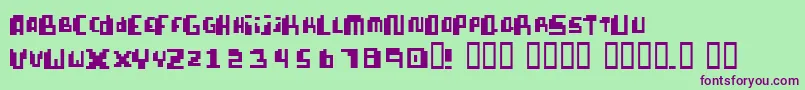 PixellifeSmallCap Font – Purple Fonts on Green Background