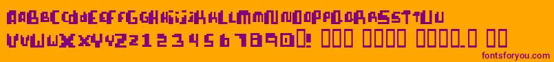 PixellifeSmallCap Font – Purple Fonts on Orange Background