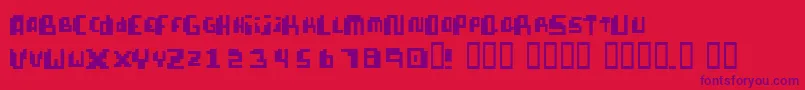 PixellifeSmallCap Font – Purple Fonts on Red Background