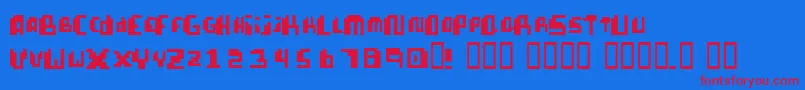 PixellifeSmallCap Font – Red Fonts on Blue Background