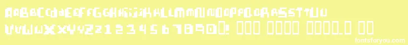 PixellifeSmallCap Font – White Fonts on Yellow Background