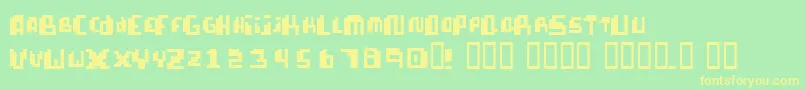 PixellifeSmallCap Font – Yellow Fonts on Green Background