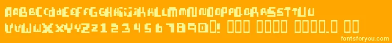 PixellifeSmallCap Font – Yellow Fonts on Orange Background