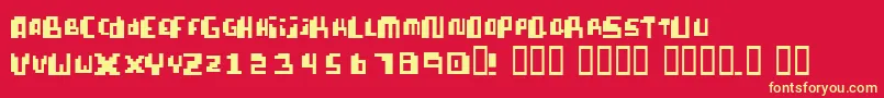 PixellifeSmallCap Font – Yellow Fonts on Red Background