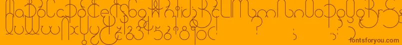 Universum Font – Brown Fonts on Orange Background