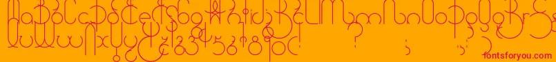 Universum Font – Red Fonts on Orange Background