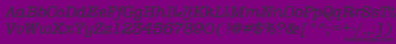 TypewriterItalic-Schriftart – Schwarze Schriften auf violettem Hintergrund