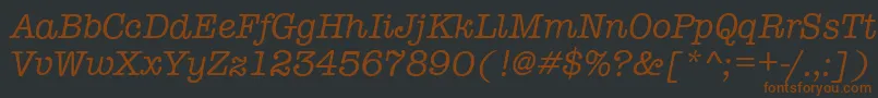 TypewriterItalic Font – Brown Fonts on Black Background