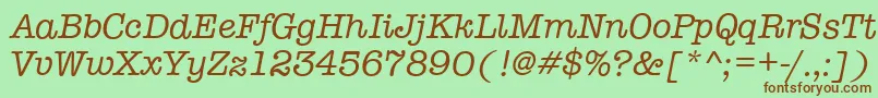 Шрифт TypewriterItalic – коричневые шрифты на зелёном фоне