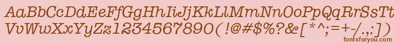 TypewriterItalic Font – Brown Fonts on Pink Background