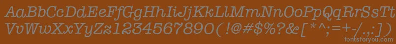 Шрифт TypewriterItalic – серые шрифты на коричневом фоне